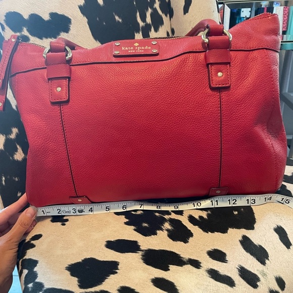 Kate Spade Y2K red pebbled leather shoulder bag - Picture 2 of 7